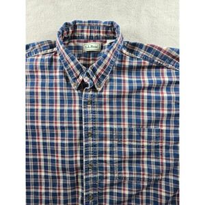 LL Bean Shirt Mens XXL Heavyweight Plaid Button Down Long Sleeve Pocket